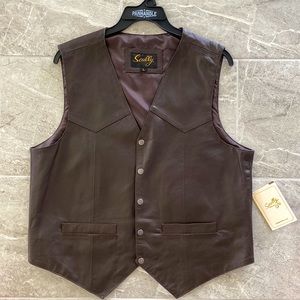 Brand new Scully brown leather vest large